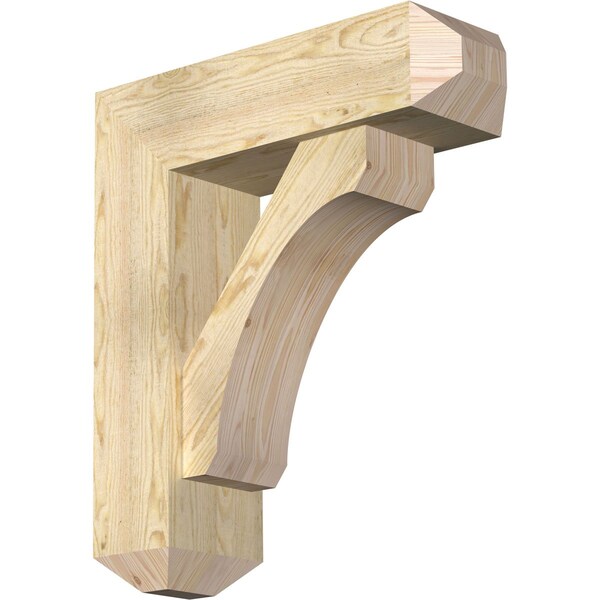 Ekena Millwork Legacy Craftsman Rough Sawn Bracket w/ Offset Brace, Douglas Fir, 8"W x 26"D x 30"H BKT0806X26X30LEC04RDF - main